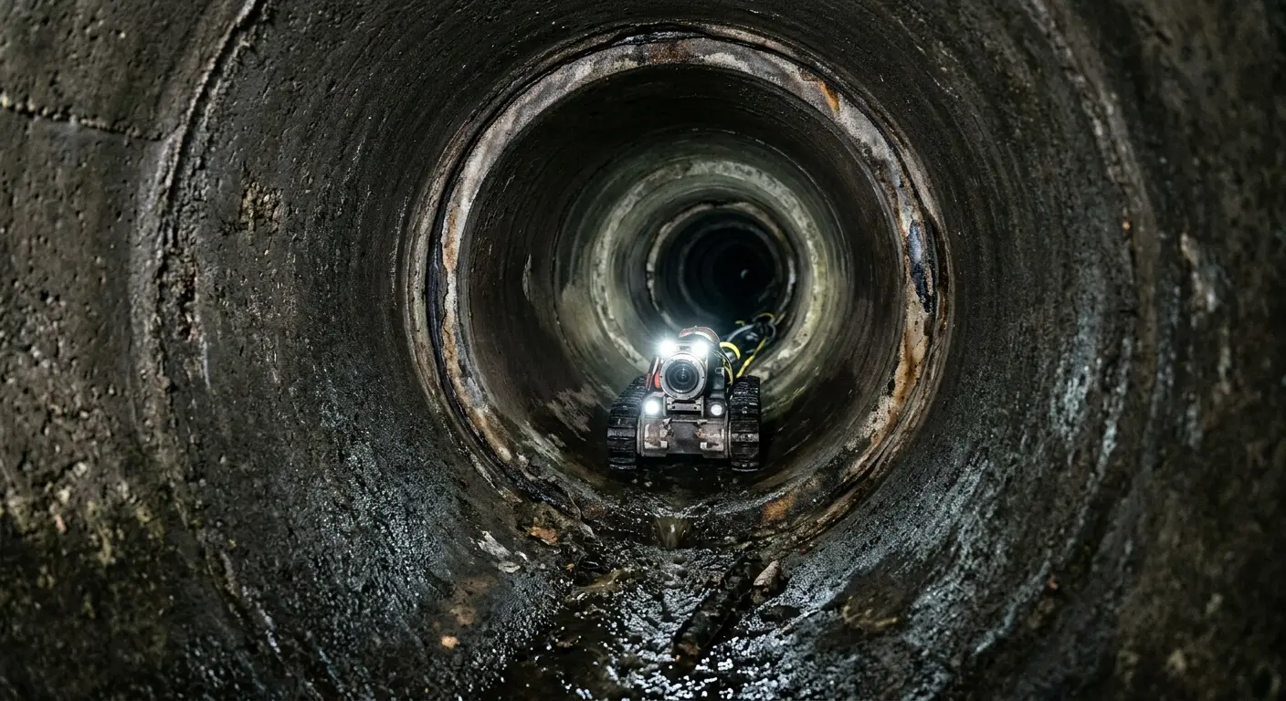 Robotic sewer camera inspecting pipe interior for Drain Snake Service in Yakima